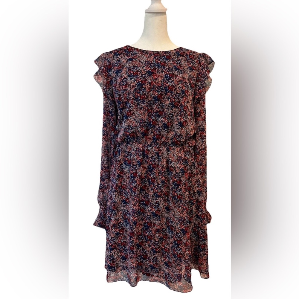 Banana Republic Factory Floral Long Sleeve Elastic Waist Dress Size M